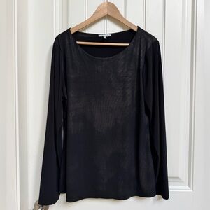 Vivian Wong Black and Subtle Bronze Tunic Blouse. Size XL